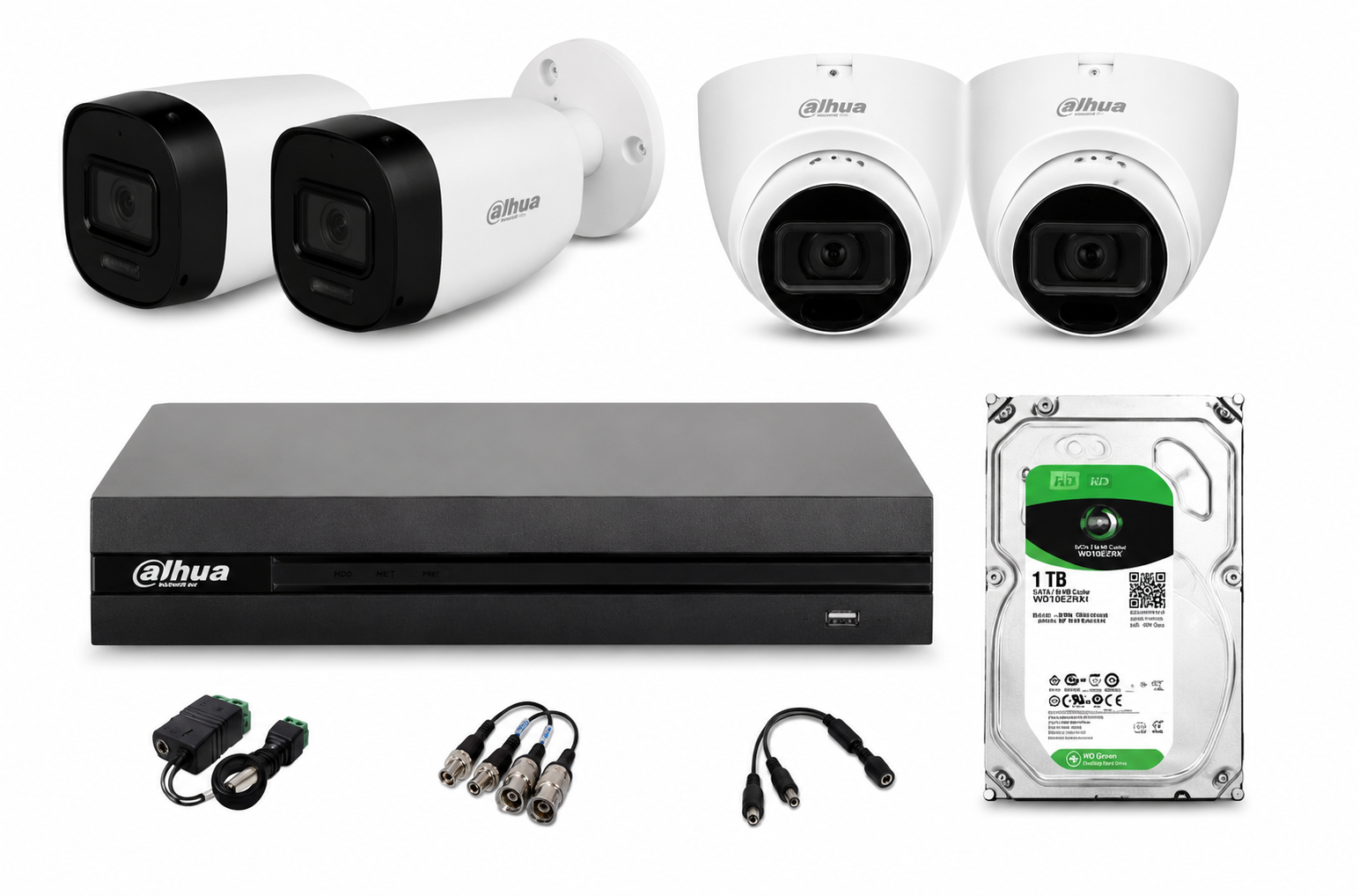 KIT de seguridad de 4 cámaras FULL HD Dahua