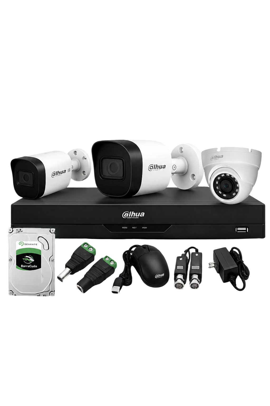KIT de seguridad de 3 cámaras FULL HD Dahua